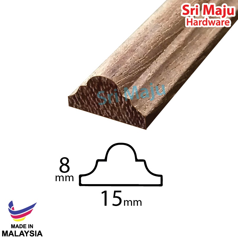 MAJU 0016 Real Wood Molding Wall Frame Skirting Wainscoting Chair Rail Wall  Trim Kumai Bingkai Kayu Solid Spin Decor