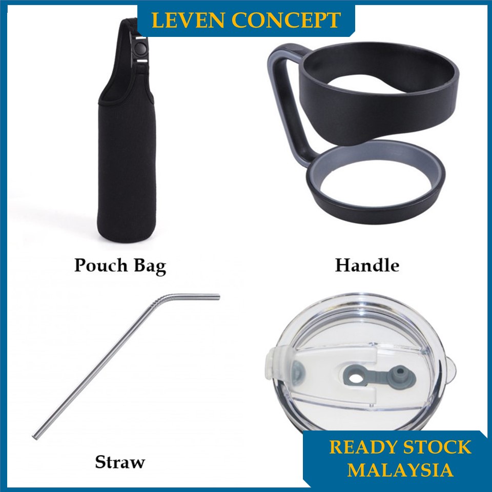 【Ready Stock】Pouch Bag Stainless Steel Straw Lid Handle Rocky Mountain Tumbler