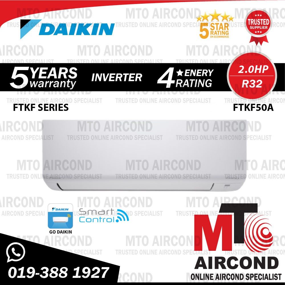 ( SMART CONTROL ) DAIKIN R32 2HP INVERTER FTKF50A STANDARD INVERTER ...