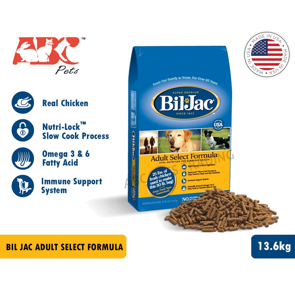 Bil Jac Adult (30lb/13.6kg) Chicken Flavour Dry Dog Food Shopee Malaysia