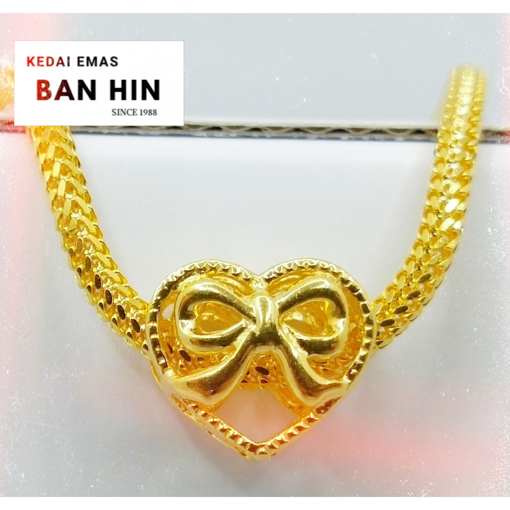 916 GOLD LOVE CHARM PENDANT / LOKET LOVE CHARM EMAS 916-10JGE22
