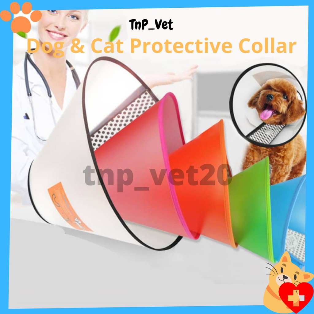 Pet Cat Dog Protective Collar Surgery Wound Healing Cone Kolar Perlindung Kucing Sakit Pemulihan