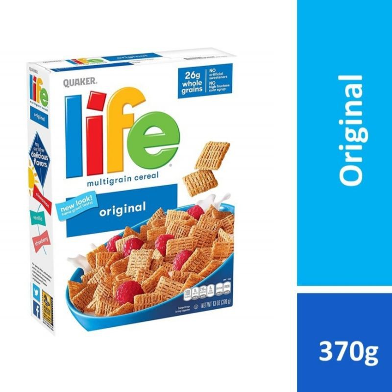 Quaker Life Whole Grain Breakfast Cereal Original/Cinnamon (370g