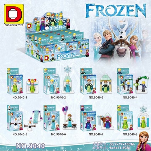 Duo Le Pin 8in1 Dlp 9040 Frozen Mini Figuer Lego Block Shopee Malaysia