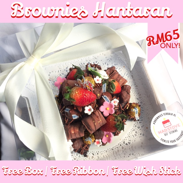 Brownies Hantaran Free Box Free Ribbon Free Random Wish Stick Shopee Malaysia