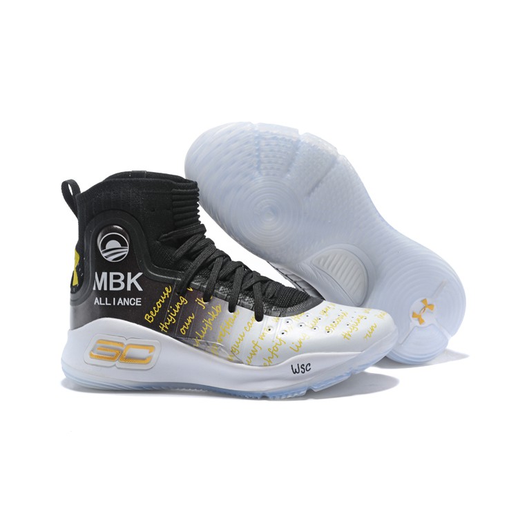 curry 4 shoes black and gold