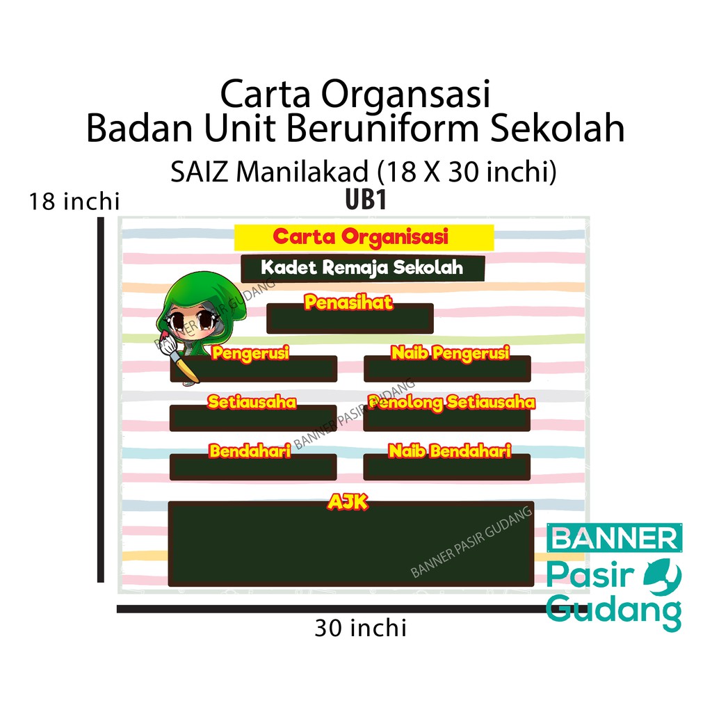 Carta Organisasi Unit Beruniform saiz manilakad 18x30inci  Shopee 