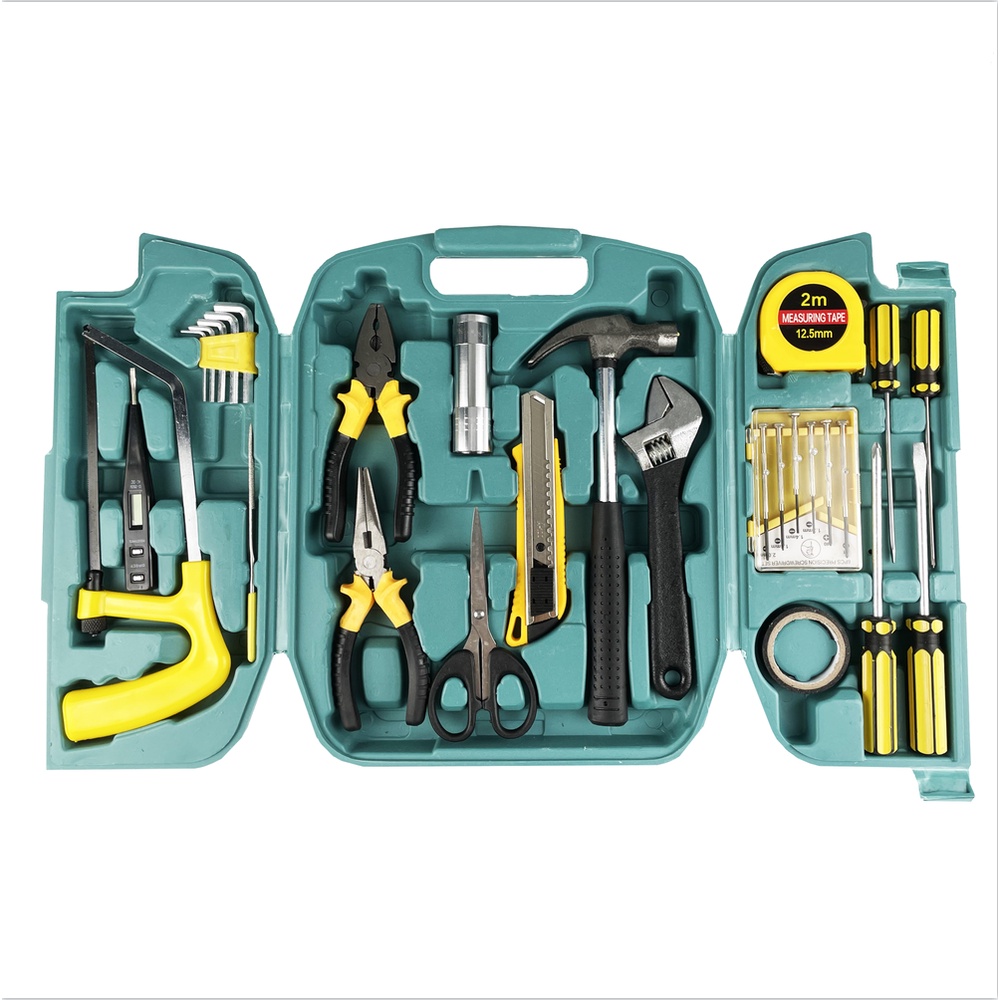 27pcs Hardware Hand Tools Set Repairing Tool Kit with Box 27 in 1