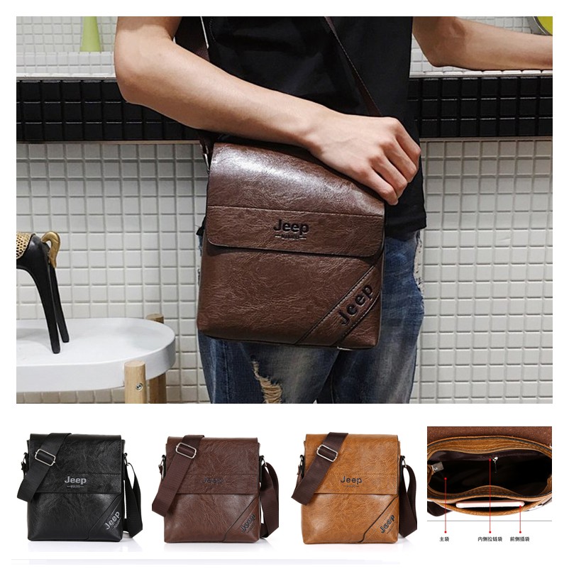 jeep leather man bag