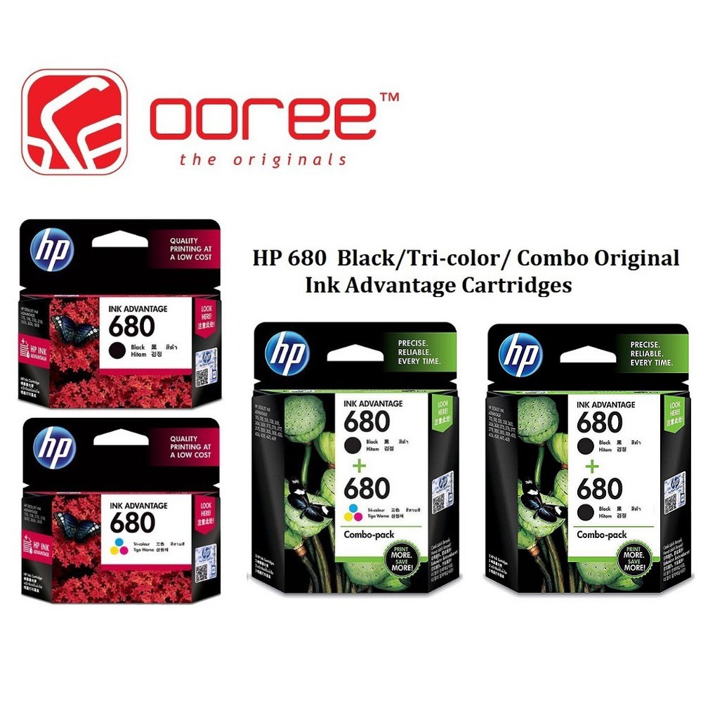 Original Hp 680 Black Colour Twin Pack Bkx2combo Pack Bc Ink Cartridge Shopee Malaysia 