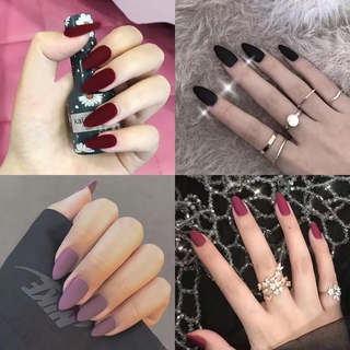 Ting Kuku Palsu Fake Nails Free Glue Square Shiny Design 24pcs Box Beauty Girl Christmas Fashion Color Press On Nail Baju Pengantin Disyorkan Dengan Blackpink Nail Korea Style Halloween Nailcny Nail Art 2020