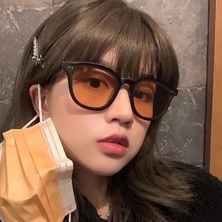 2021 New Fashion INS Korean Version of Vintage Sun Glasses Women's Mesh Red Orange  nail Sunglasses Tide Glasses