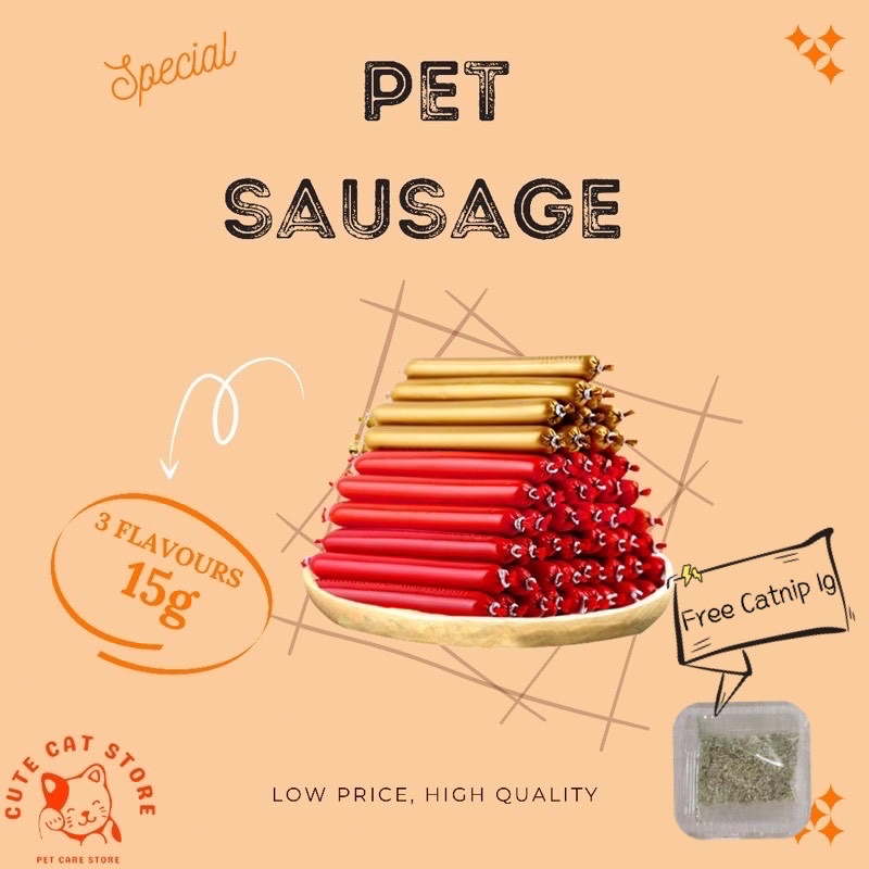 Buy *READY STOCK* Pet Sausage Pet Treats Makanan Kucing Sosej Hot 