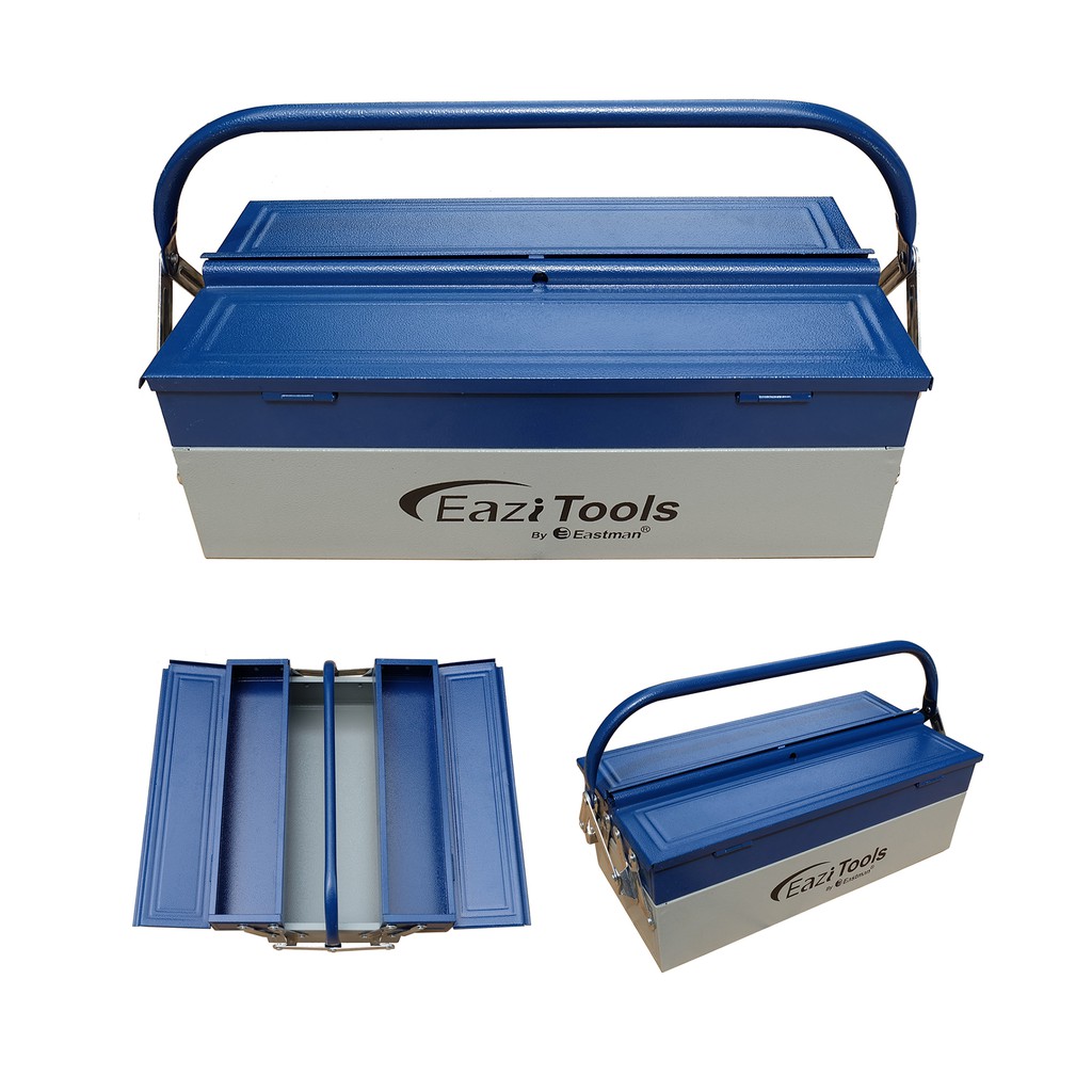 Eastman Heavy Duty Metal Tool Box 17 inches 2 Layers and 3 Compartments