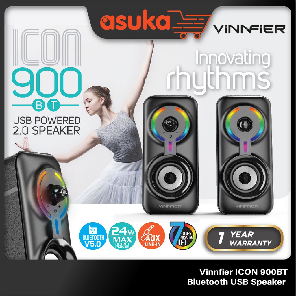 Vinnfier ICON 900BT Bluetooth USB Speaker (1yrs Limited Hardware Warranty)