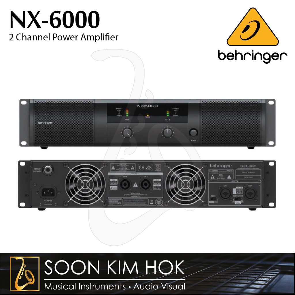 BEHRINGER NX6000 2Channel Power Amplifier, 3,000W Peak/Ch At 4 Ohms