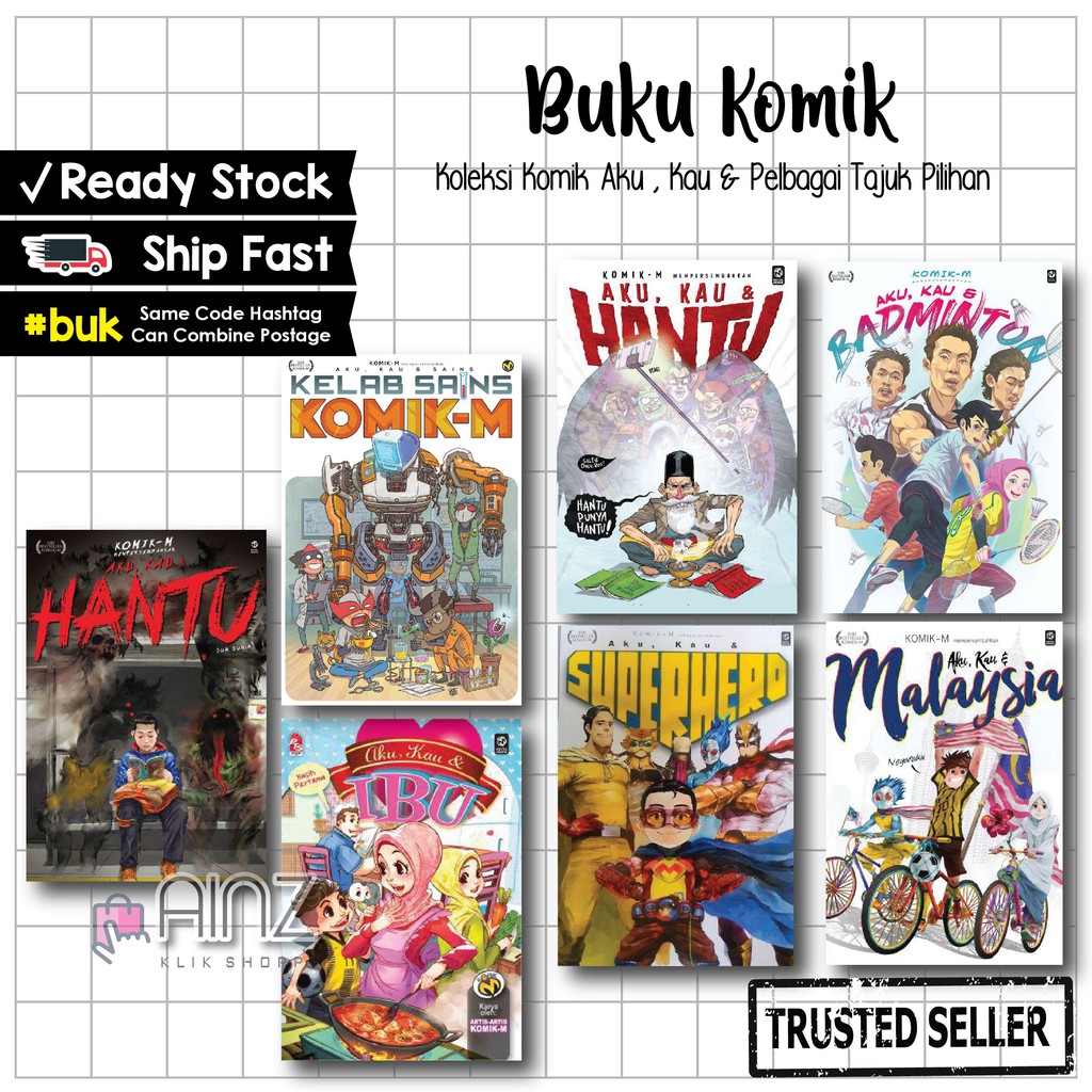 KOLEKSI BUKU KOMIK AKU KAU DAN LIGA SUPER & PELBAGAI TAJUK PILIHAN