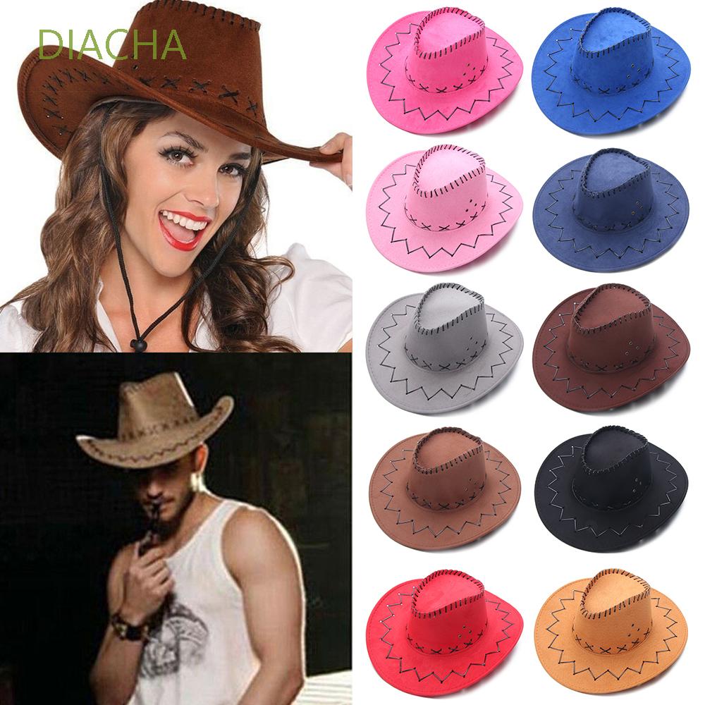 DIACHA Fashion Suede Cowboy Hat Accessories Wide Brim Jazz Hat Western