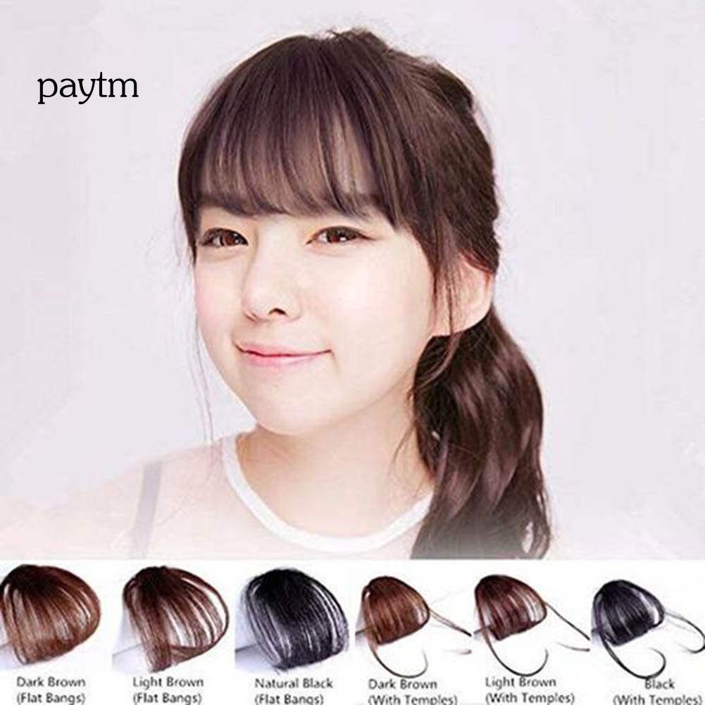 Pm Fashion Ladies Thin Clip On Air Bang Front Fringe Wig Hair