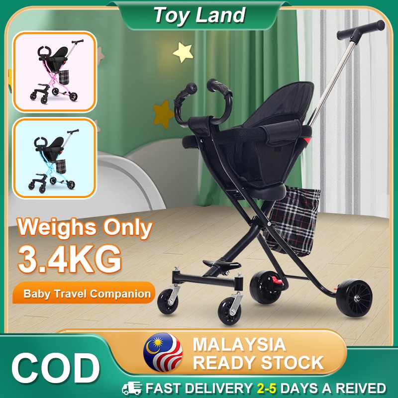 COD Stroller Baby Lightweight Foldable Kids Magic Strollers Flexible FourWheel With Safety Soft