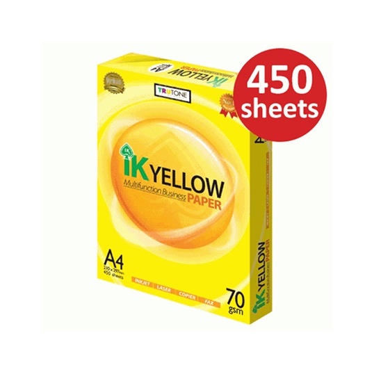 [VDM Ready Stock] IK PAPER YELLOW A4 70GSM/80GSM 450 SHEET/ PHOTOCOPY ...