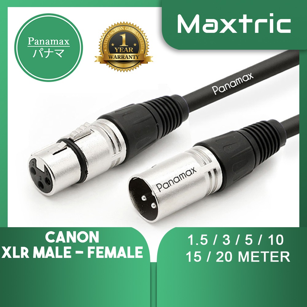Panamax 1.5/ 3/ 5/ 10/ 15 Meter Premium Quality Microphone Extension Cable (XLR MALE - FEMALE) = EC-1216