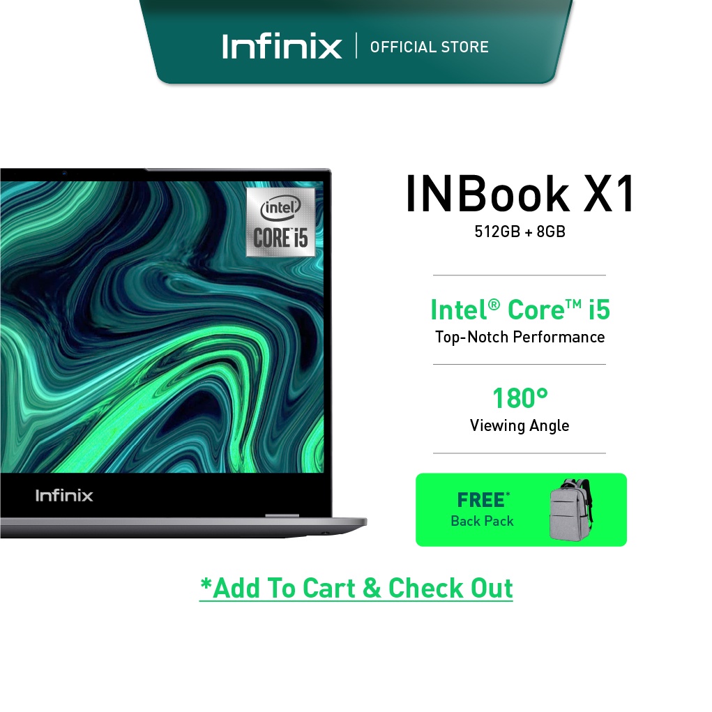อินฟินิกซ์อินเทล®คอร์ ™  หน่วยความจำ 8GB 512GB กระเป๋า