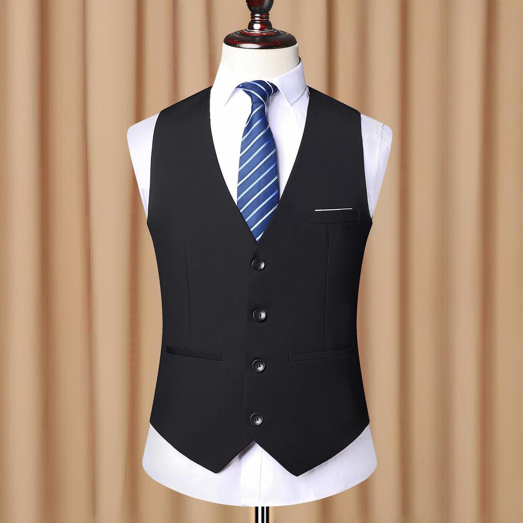 Musim bunga dan luruh gaya Korea rompi sut langsing bergaya lelaki pertengahan umur warga emas jaket kasual profesional bersaiz besar/Spring and Autumn Korean style trendy slim handsome suit vest men middle-aged elderly casual professional plus sizeSpring