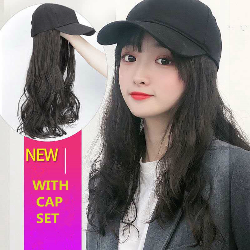 curly hair with baseball cap
