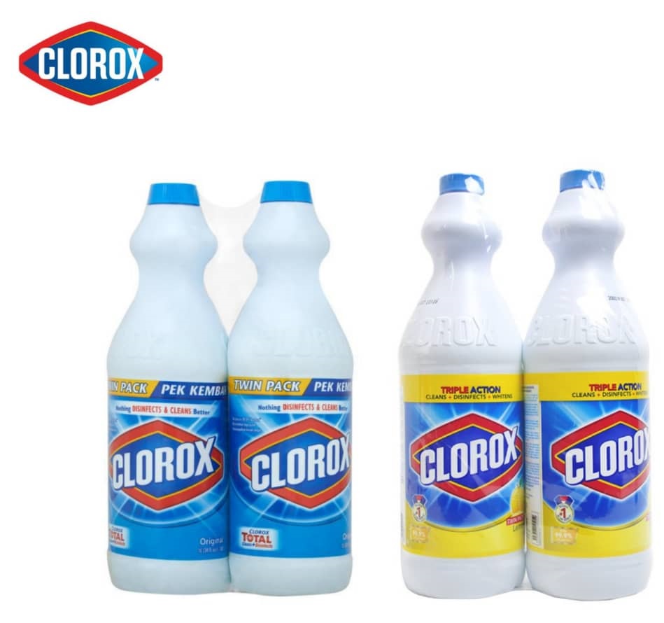 Clorox Liquid Bleach Original / Lemon 1Ltr 1L Twin Pack (1L * 2Unit