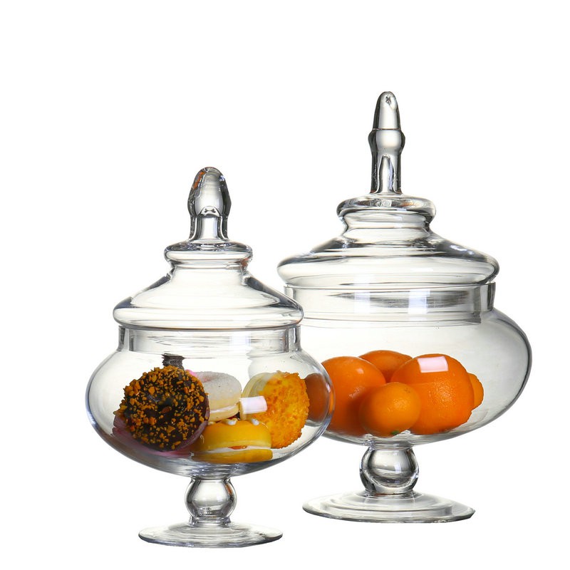 Home Decoration Classic Candy Jar With Lid Glass Bottle