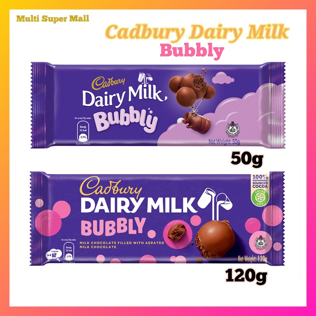 Cadbury Dairy Milk Chocolate Bubbly 50G/120G Shopee Malaysia