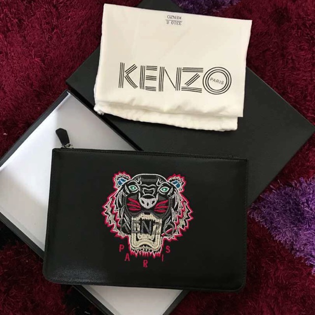 kenzo leather clutch