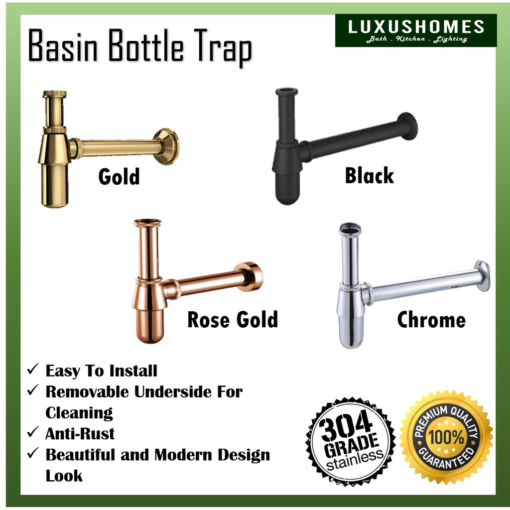Basin Bottle Trap Stainless Steel Gold Basin Bottle Trap Stainless Steel Gold