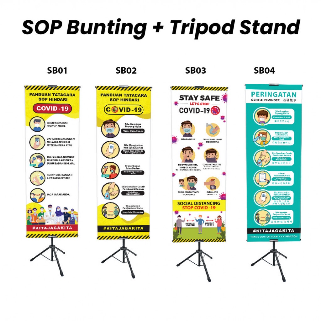 Sop Bunting Banner Printing 2ft x 6ft With Tripod Stand | Shopee Malaysia