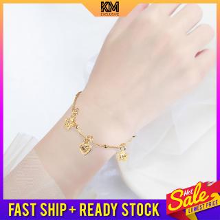 Wing SIng 916 Gold Hollow Rope Chain Bracelet Rantai 