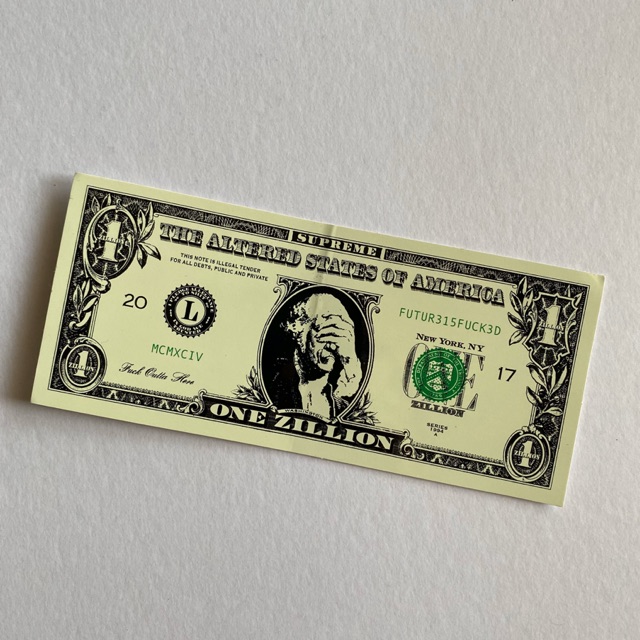 supreme dollar sticker