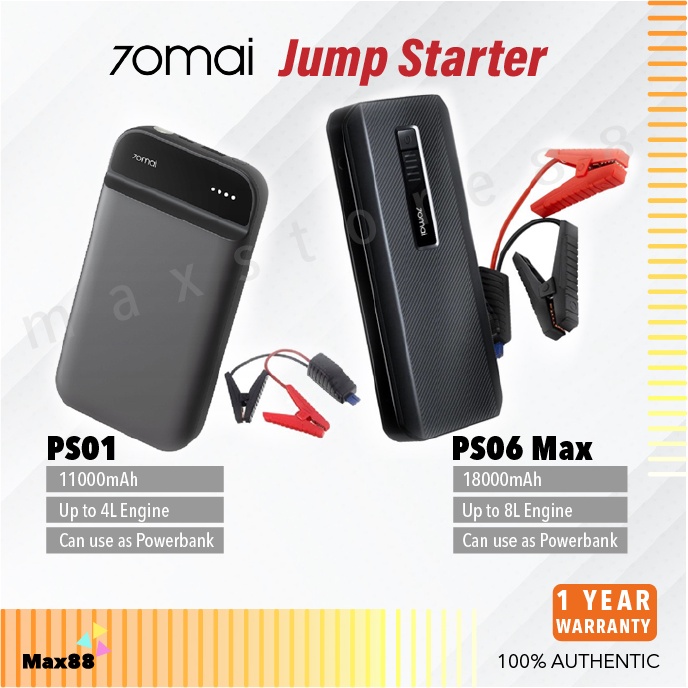 70mai PS01 / PS06 Max Jump Starter - Emergency Jumper Start, Powerbank ...