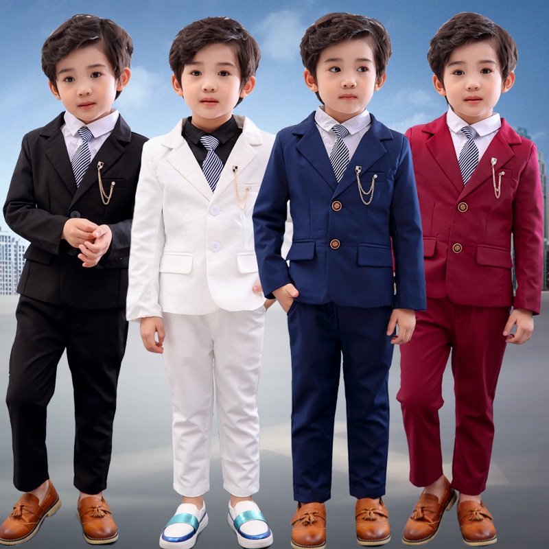 Kids Boys Suit Blazer Pants Attire Set Formal Wedding Party Dresswear Toddler Christmas Gentleman Suits 2-11 Years