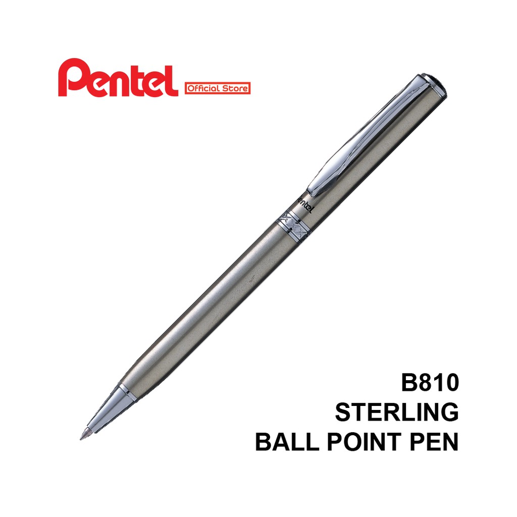Pentel Sterling Ball Point Pen 0.8 mm Black ink Pink Barrel 
