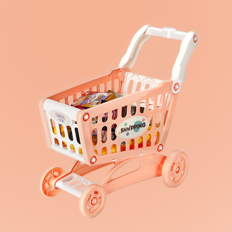 kids play grocery cart