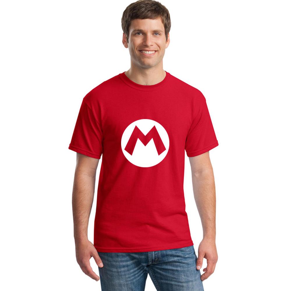 Super Mario Bros M Logo T Shirt Summer New Cartoon Men T Shirts Game Men Clothes Shopee Malaysia - super mario 64 shirt roblox