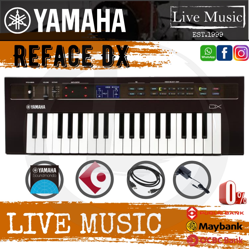 Yamaha Reface DX Mobile Mini Keyboard with SoundMondo, Cubase LE, MIDI  Cable and Adapter Shopee Malaysia