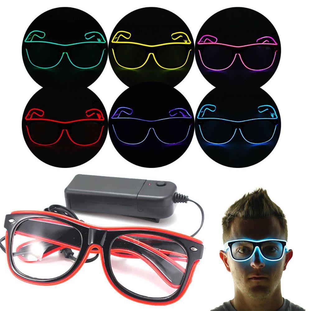 LED EL Wire Glasses Light Up Glow Sunglasses Eyewear Shades for Nightclub Party