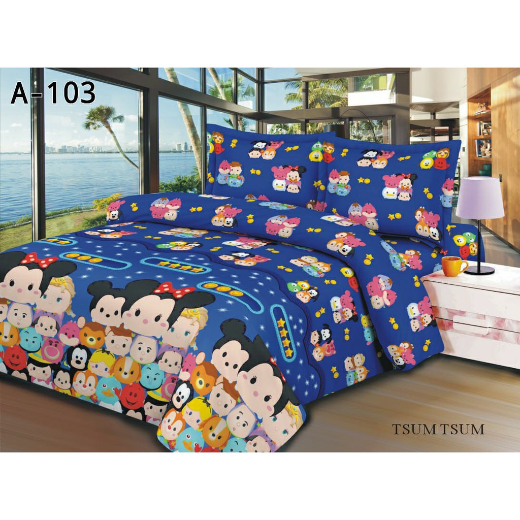 Bed Linen Motifs Tsum Tsum 3d Set 180x200 120x200 100x200 Character Bed Sheets Shopee Malaysia