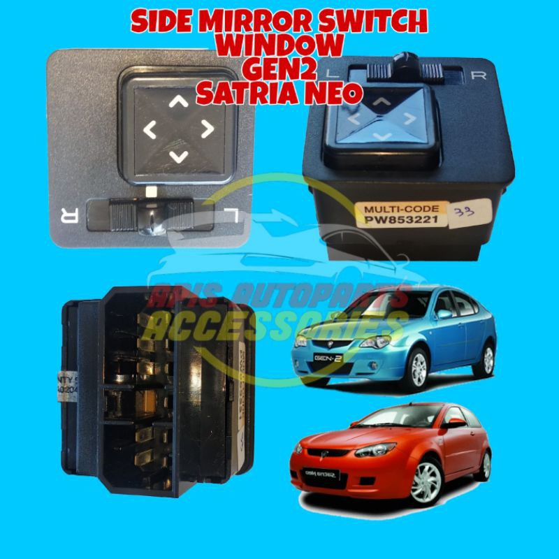 (ORIGINAL) Proton Side Mirror switch For Proton satria neo gen2 preve