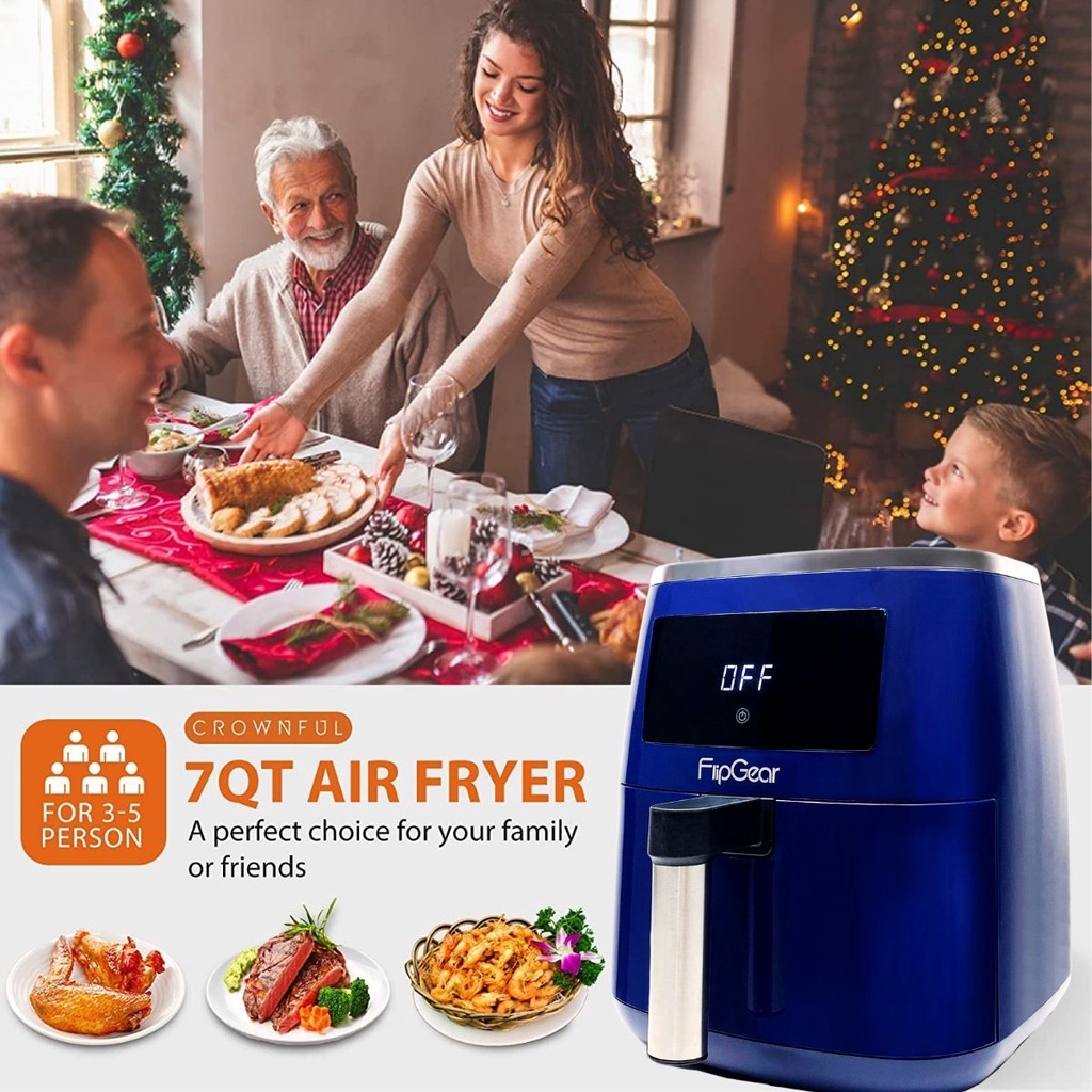 FlipGear AF-5600 LCD Touch Screen Air Fryer Oil less Cooker Digital (5.5L) 1 Year Warranty