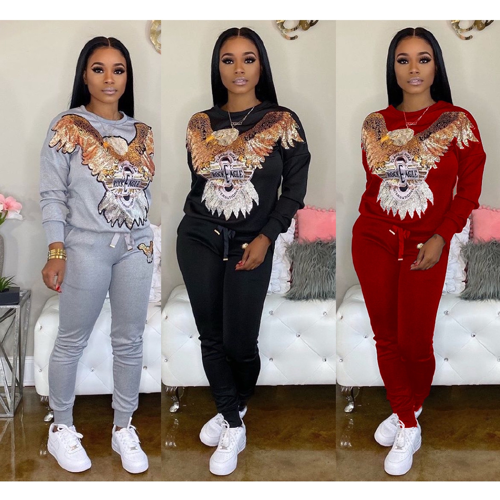 sequin jogger suit