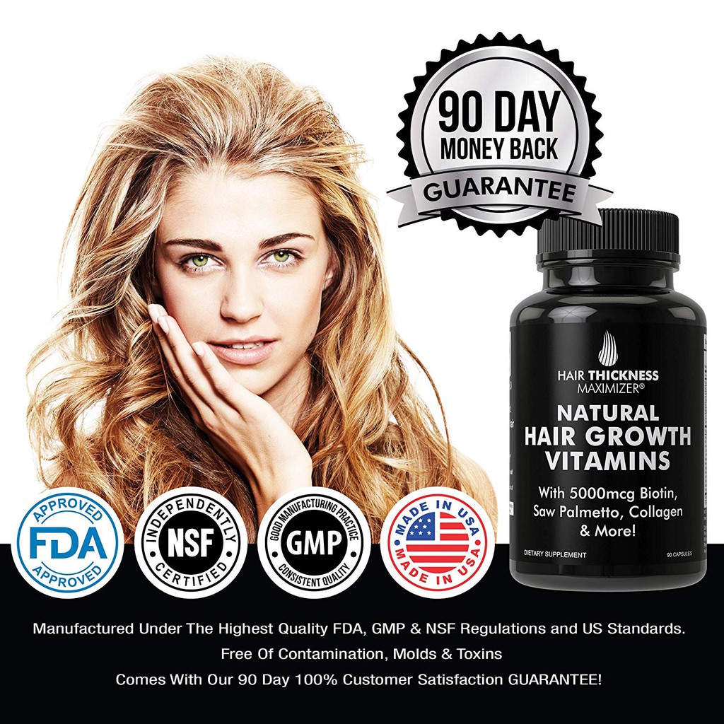 Natural Hair Growth Vitamins By Hair Thickness Maximizer Shopee