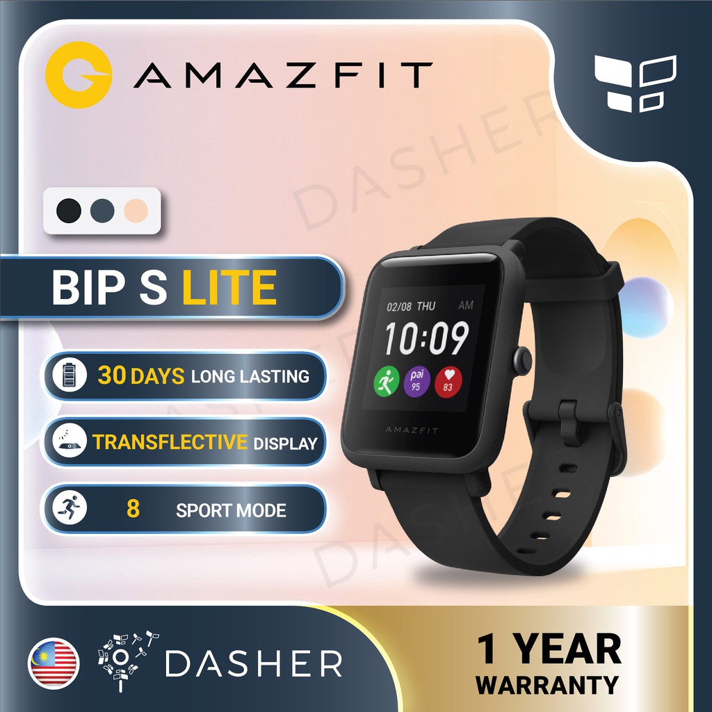 English Amazfit Bip S Lite 1 28 Transflective Display Ultra Lightweight Long Battery Life Shopee Malaysia